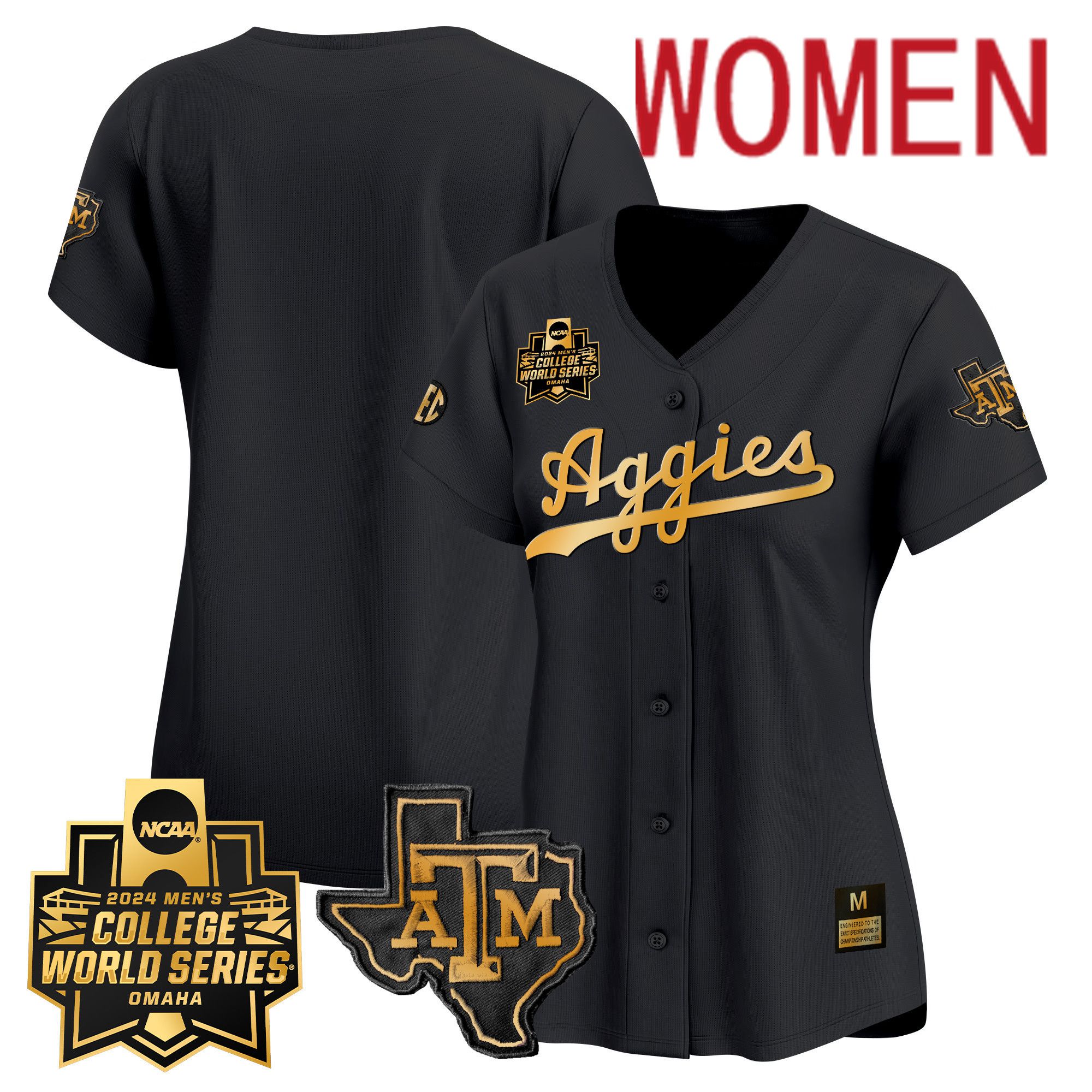 Women Texas A&M Aggies Blank Black 2024 College World Series Vapor Premier Limited NCAA Jersey